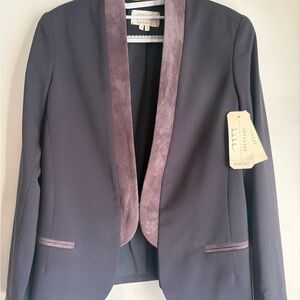 Nicole Miller Artelier Women's Blazer with Leather Trim